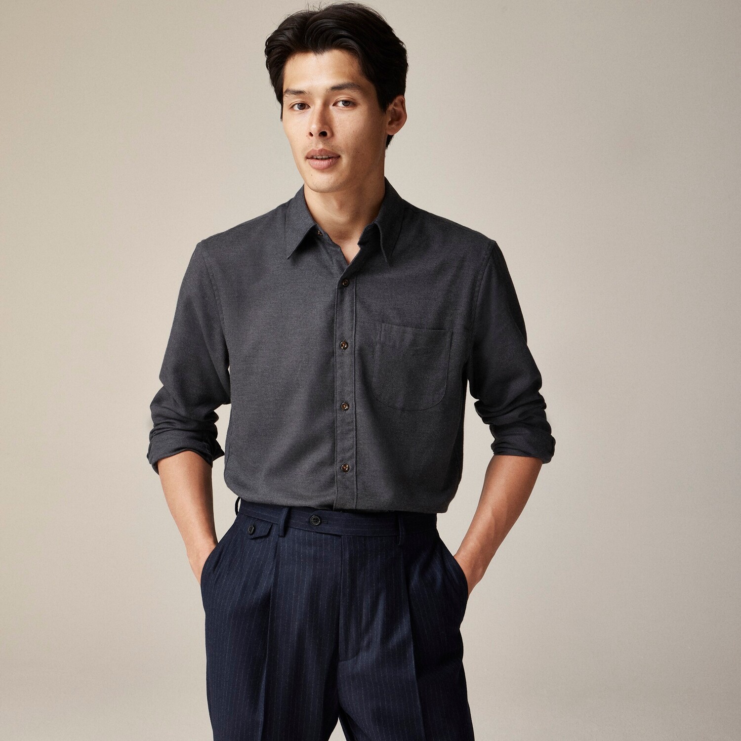 

Рубашка из смеси хлопка и кашемира J.Crew, черный