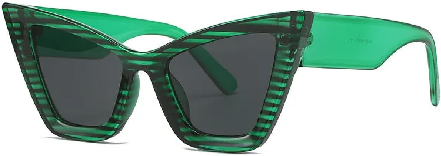 

Солнцезащитные очки с защитой от УФ-излучения UV400 | Увеличенный размер "кошачий глаз" | Для женщин и мужчин, для занятий спортом на открытом воздухе и вождения DSVIGF, Green Gray