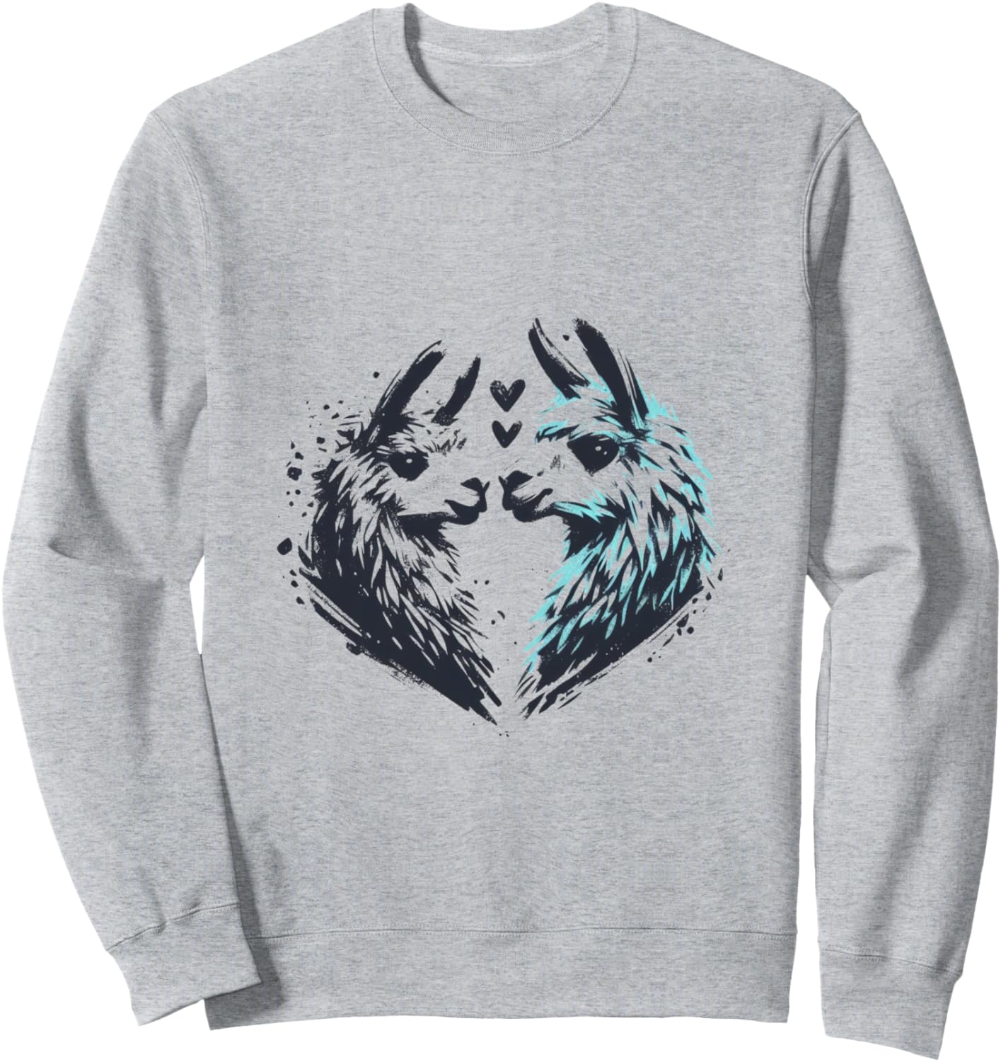 

Толстовка в стиле художественных мазков кисти Lama Love Lama Kunstliebhaber Kollektion Von Drosoman, серый