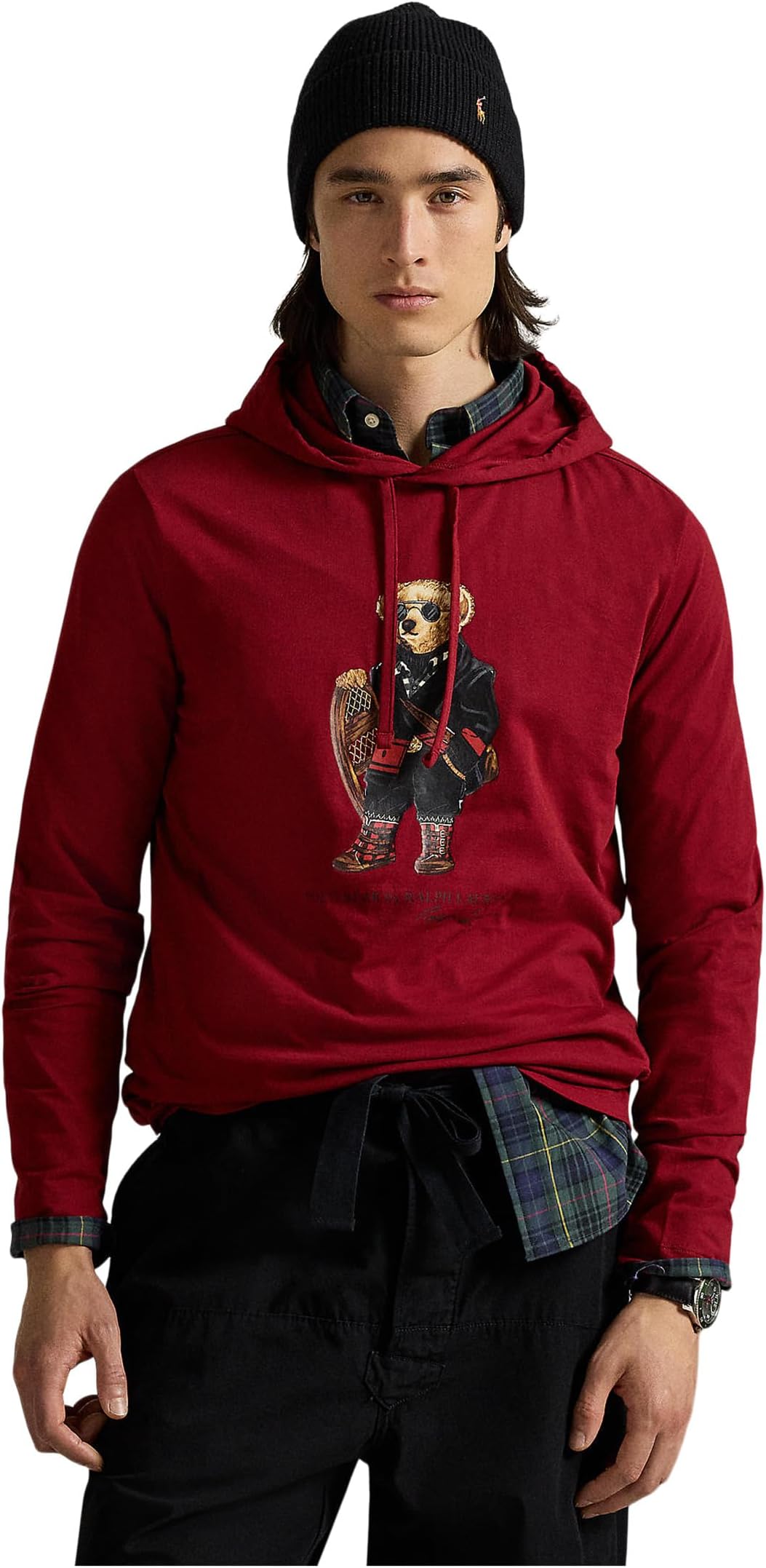 

Мужская футболка Polo Bear Jersey с капюшоном Polo Ralph Lauren, Holiday Red Holiday Bear