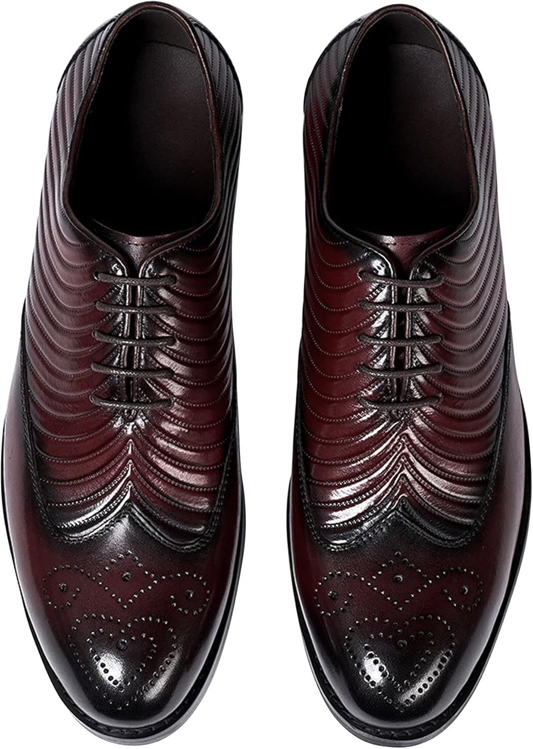 

Мужские классические туфли Oxfords, туфли под костюм, цельнокожаные Oxfords, модные туфли для выпускного вечера, свадьбы, деловые и повседневные, современные Derby, удобные туфли под смокинг для мужчин Santimon, красный
