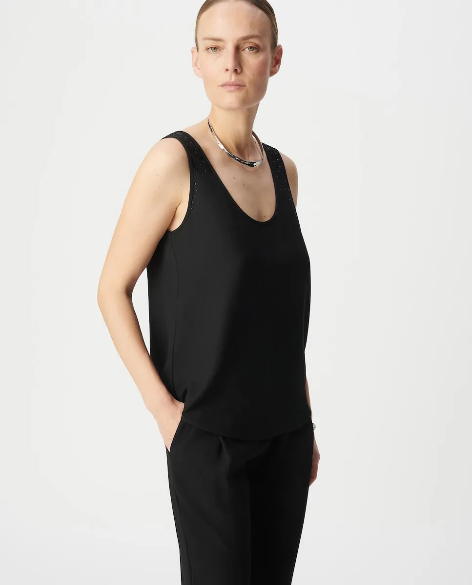 

Женский топ из переработанной ткани с заклепками, двусторонний IKKS, черный