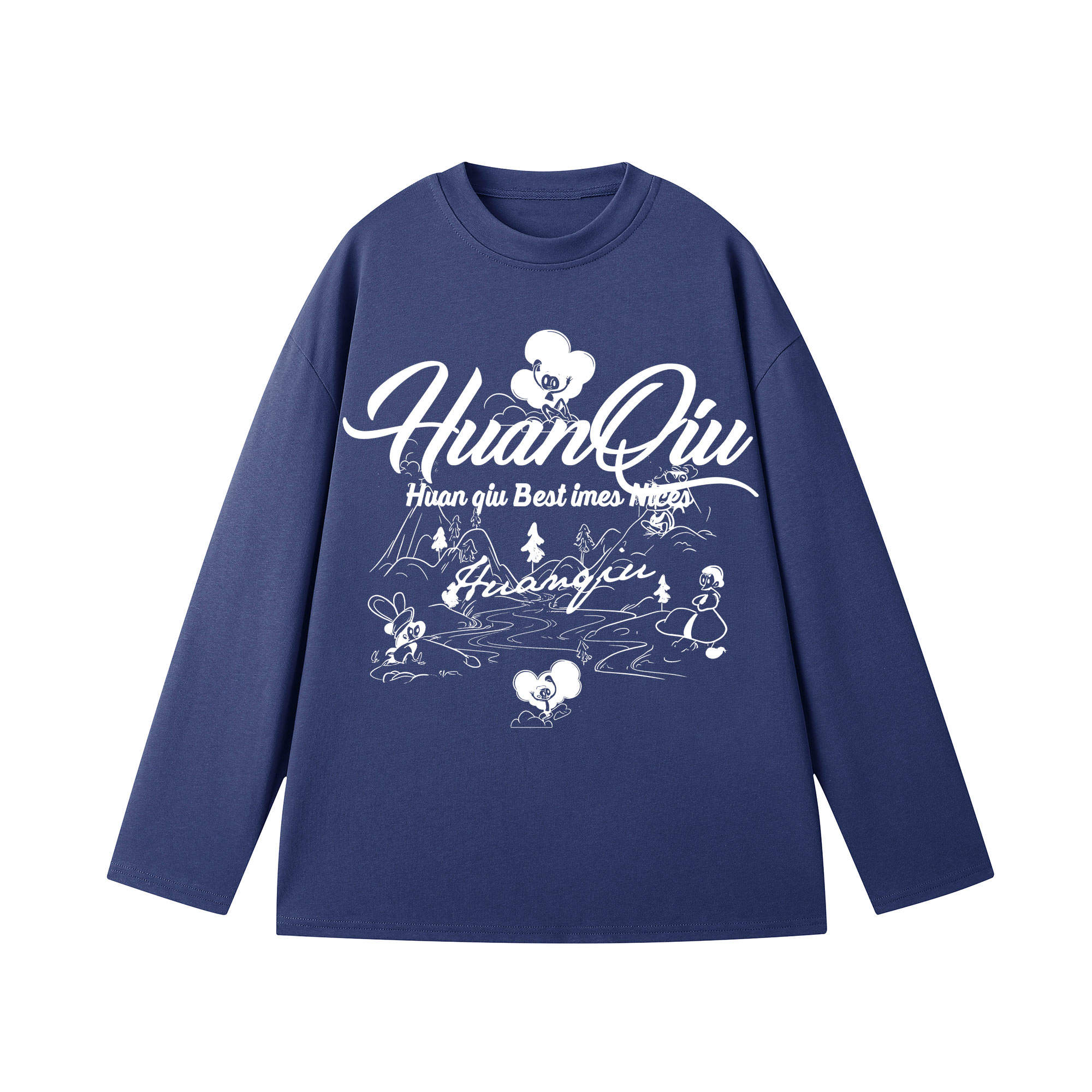 

Футболка Unisex Crew Neck Moderate Heavyweight HUANQIU, темно-синий