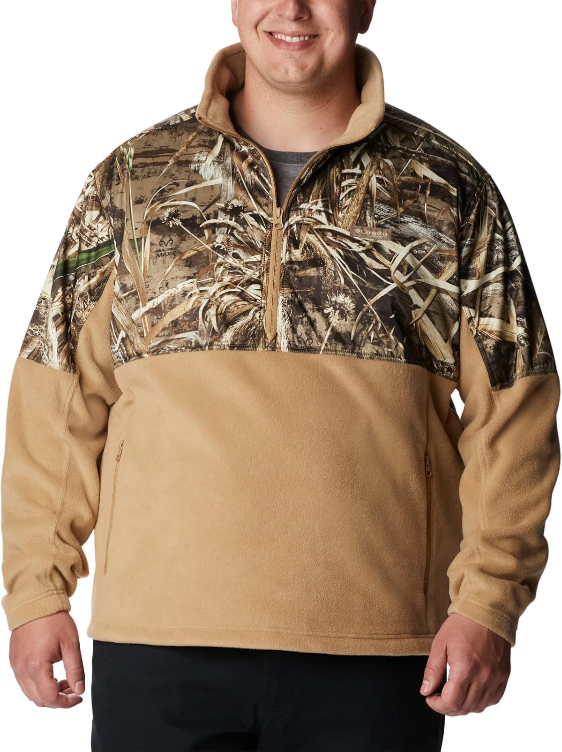 

Columbia мужская куртка Phg Fleece Overlay 1/4 Zip, Sahara/Realtree Max5