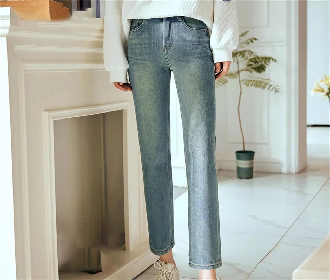 Джинсы женские, синие джинсовые, Denim Blue Jeans — фото 2