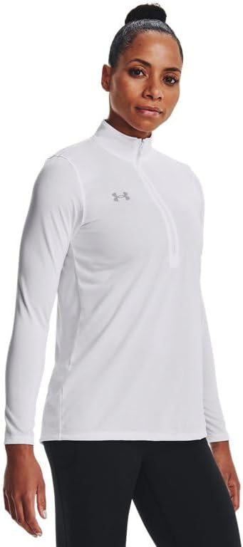 

Under Armour Team Tech женская толстовка с длинным рукавом и молнией до середины, White/Mod Gray