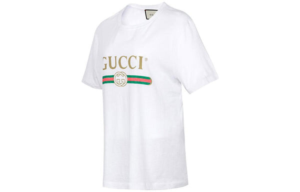 Футболка washed jersey oversize t-shirt 'white' Gucci, белый — фото 3