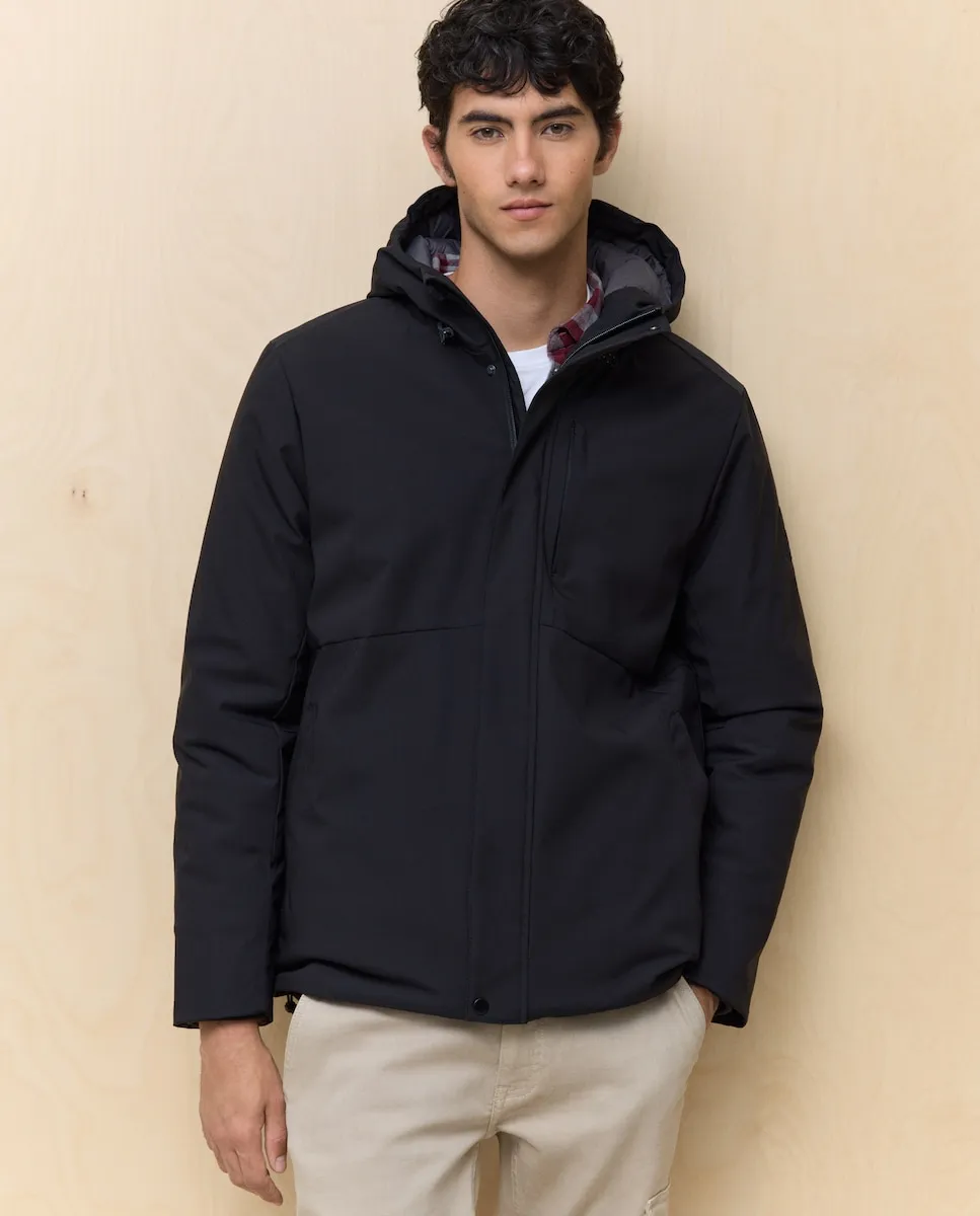 

Мужская водоотталкивающая стеганая куртка с капюшоном Easy Wear, черный