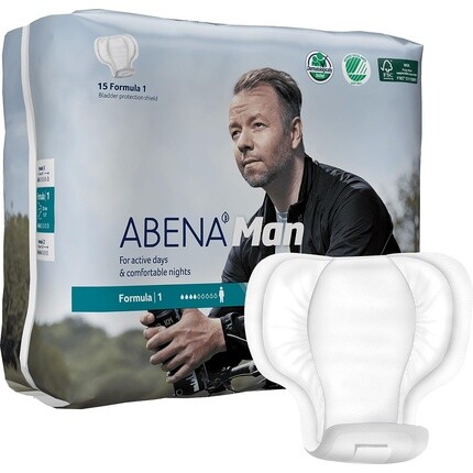 

Прокладки Abena Man Formula 1 от недержания для мужчин, дополнительная защита, 450 мл, 15 шт. в упаковке