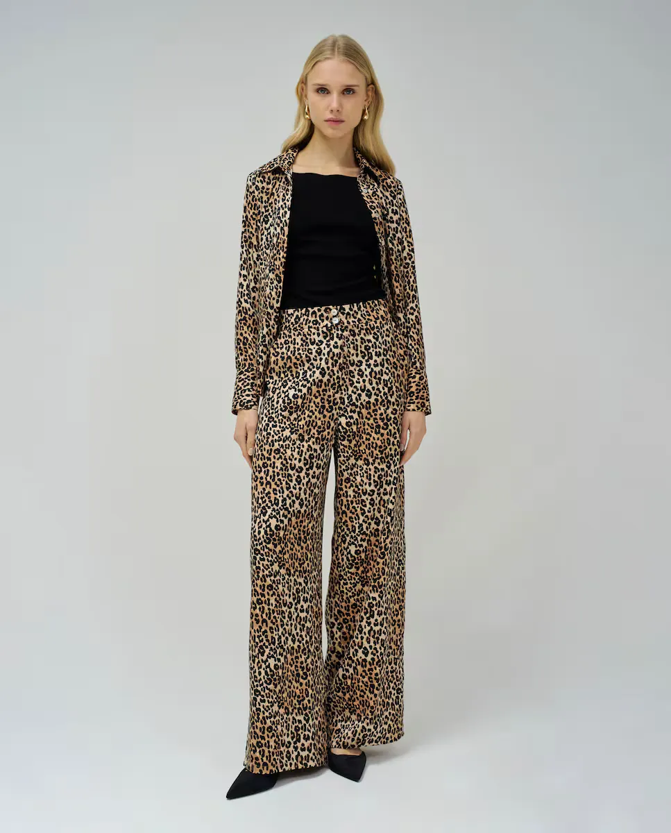 

Женские прямые брюки Straight Animal Print Salsa Jeans, светло-коричневый