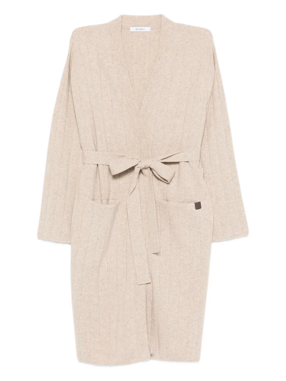 

Кардиган в рубчик с поясом MAX MARA, нейтральный