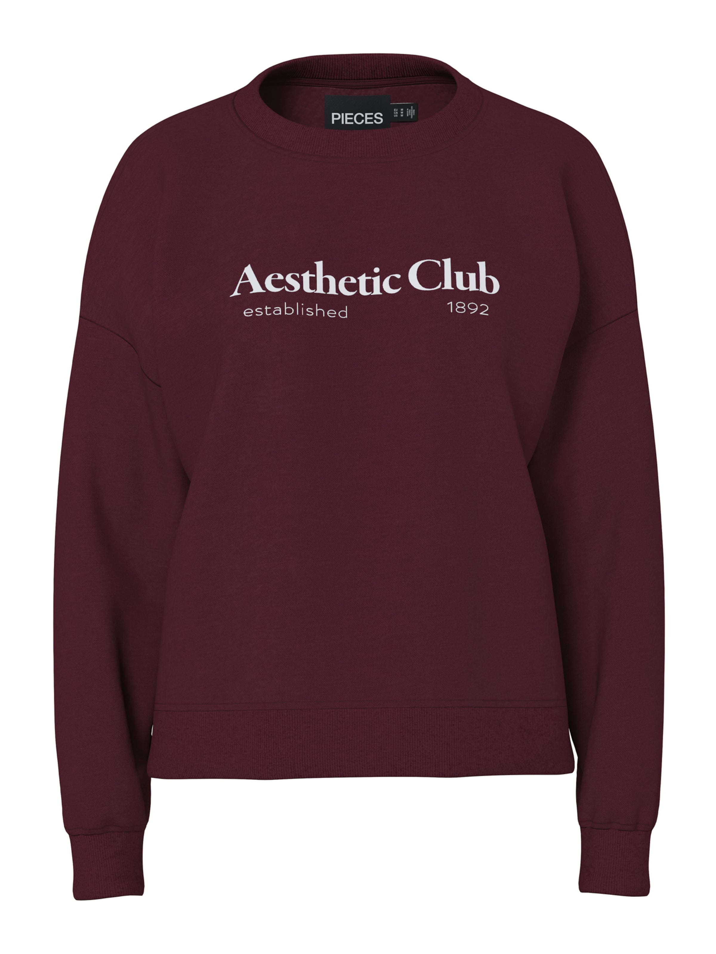 

PIECES Свитшот 'PCRisso' в винно-красном цвете