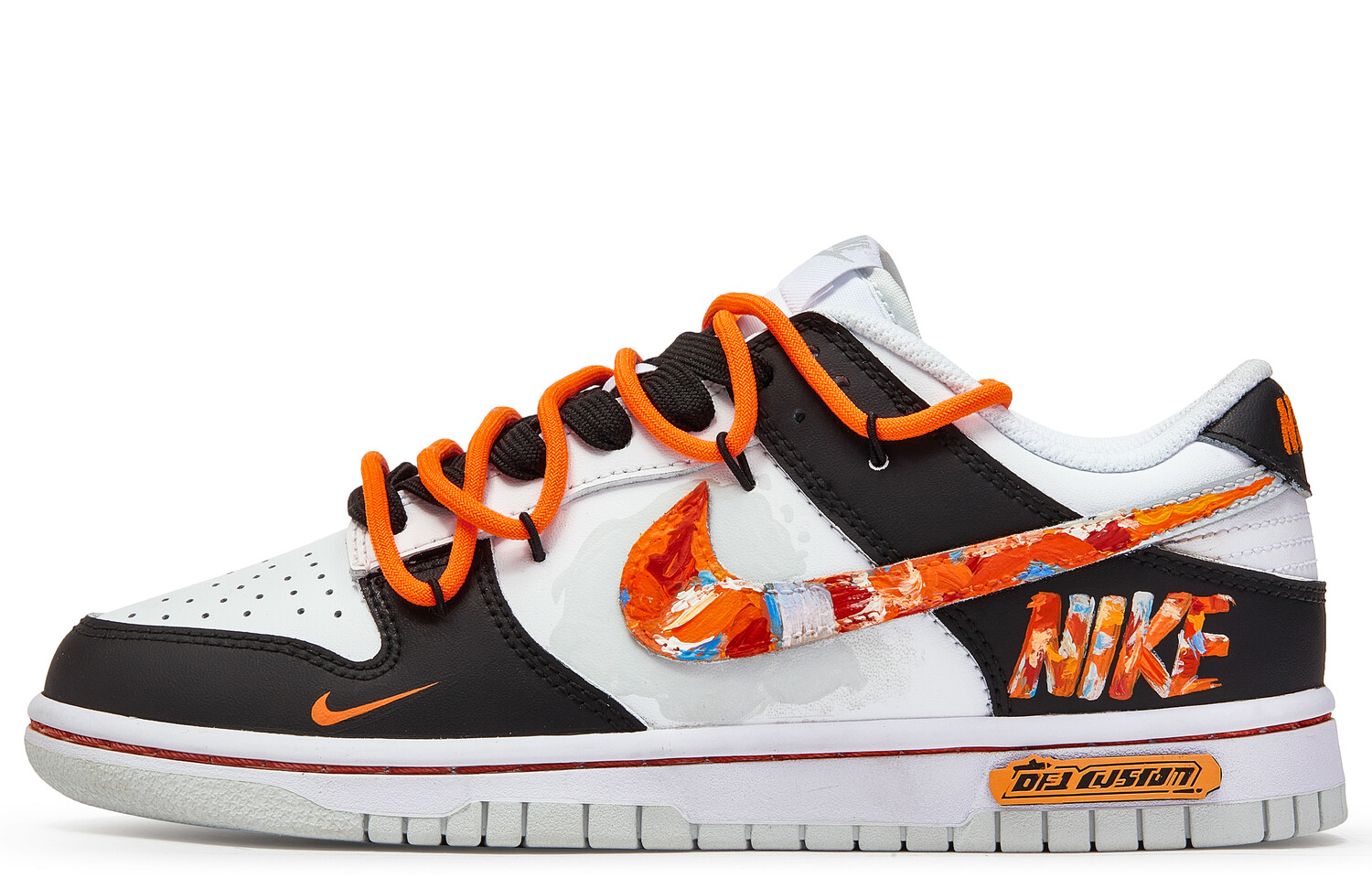 

Кроссовки Nike Dunk Skateboarding Shoes Women's Low-top Black/white/orange, черный