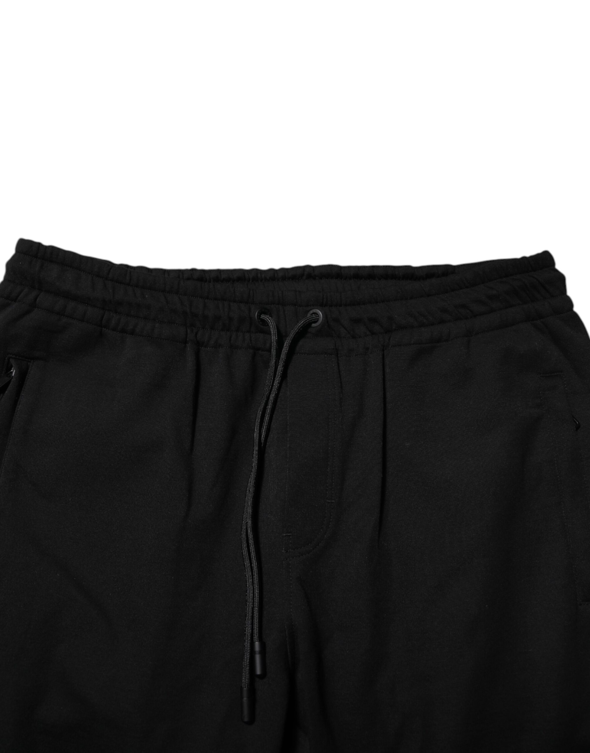 Черные хлопковые мужские спортивные штаны Jogger Dolce & Gabbana, черный — фото 4