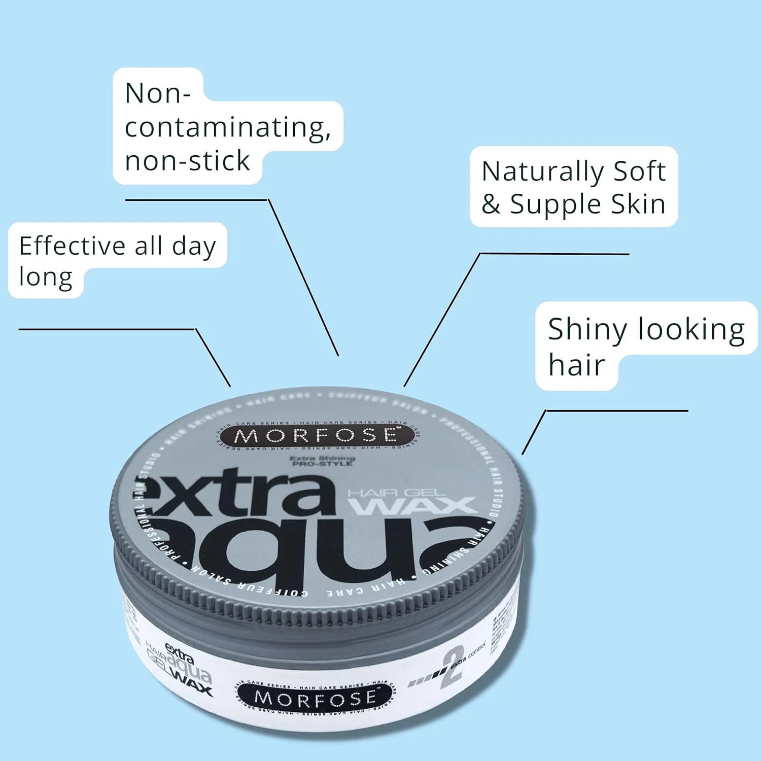 Гель-воск для волос Morfose Hair Gel Wax Extra Aqua, 175 мл (6 шт.) Morfose — фото 4