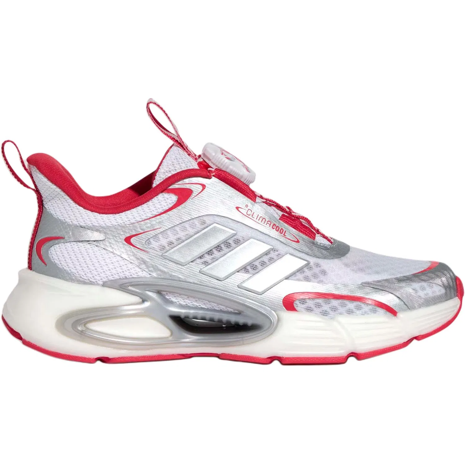 Кроссовки Climacool Slip Resistant, Abrasion Resistant, Rebound Low top Running Shoes White Silver Red детские Adidas — фото 3