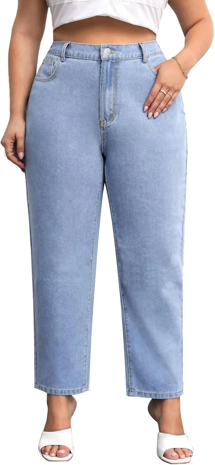 

KISSPLUS Plus Size Tapered Jeans для женщин High Waist Loose