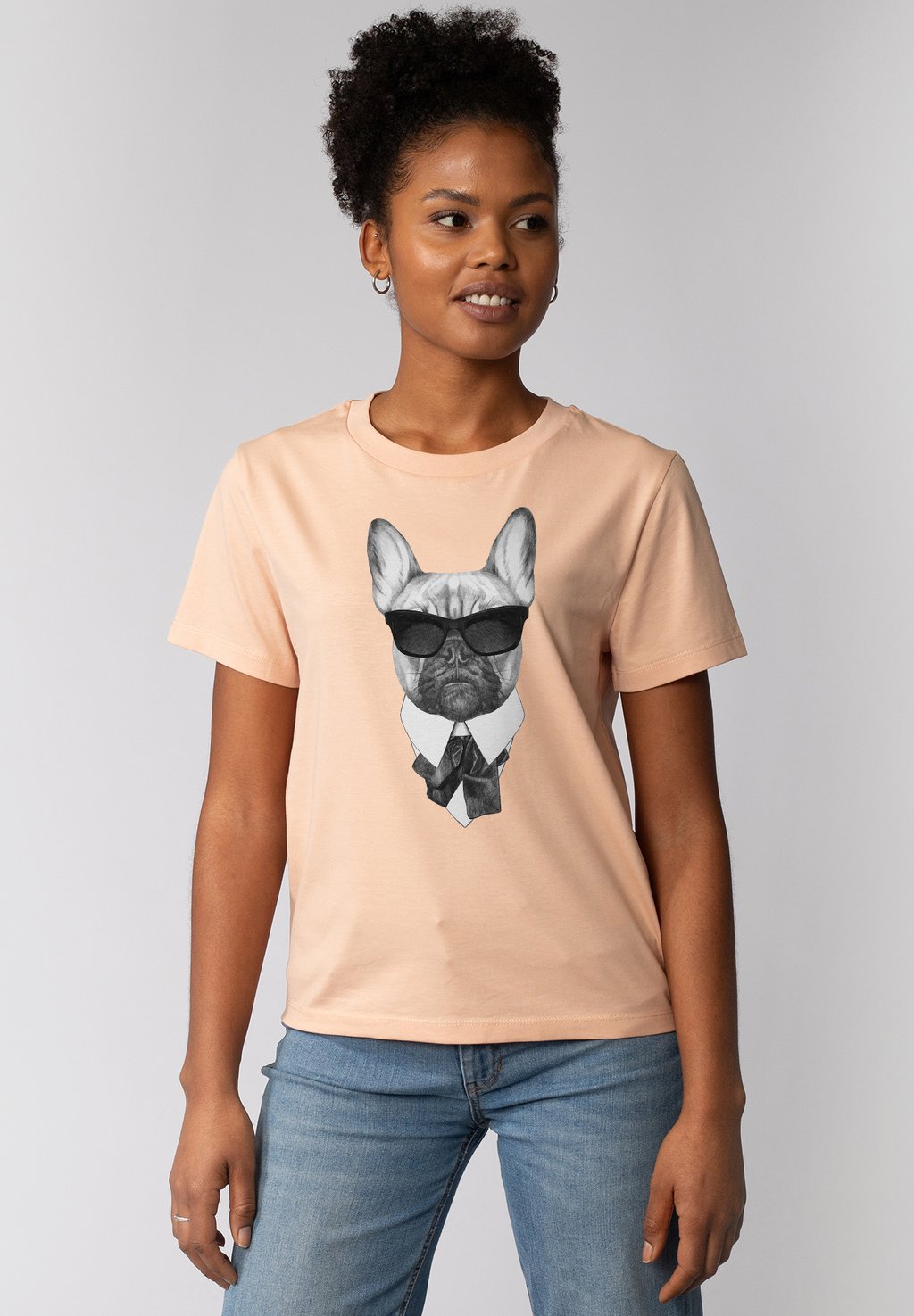 

Футболка с принтом EIN FESCHER HUND watapparel, коралловый