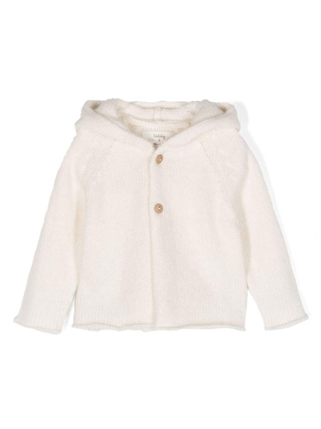 

TEDDY & MINOU джемпер с капюшоном и необработанными краями, белый