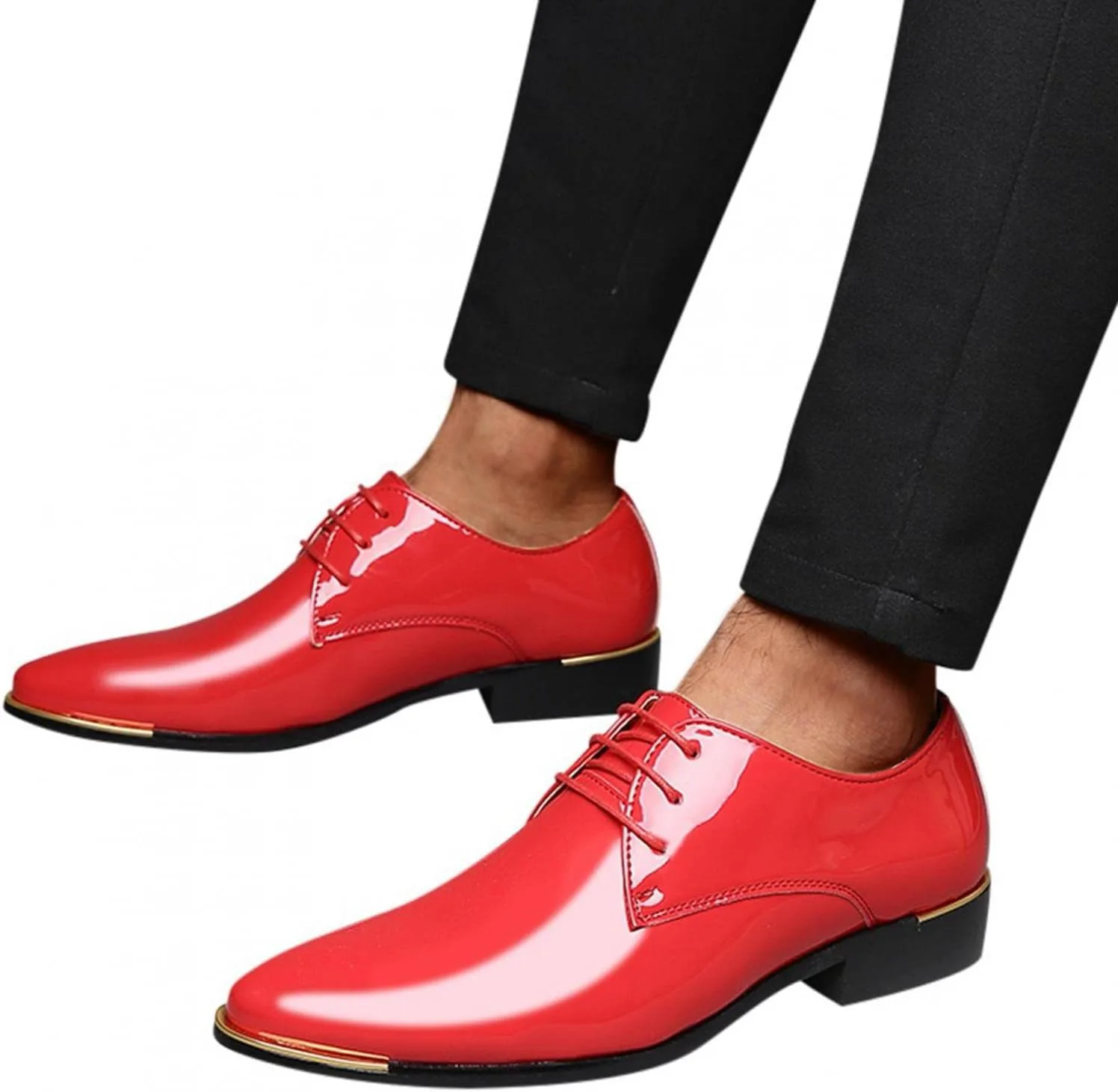 

Мужские туфли-оксфорды Hbeylia, классические модные закрытые носки, формальные туфли из искусственной кожи, туфли-оксфорды с крылышками для смокинга, для мужчин, для бизнеса, офиса, работы, свадьбы и вечеринок, красный