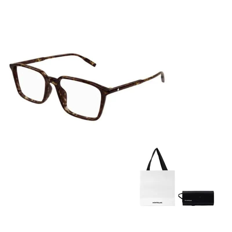 

MONTBLANC Ацетатные квадратные очки для мужчин в черепаховом цвете, Tortoiseshell