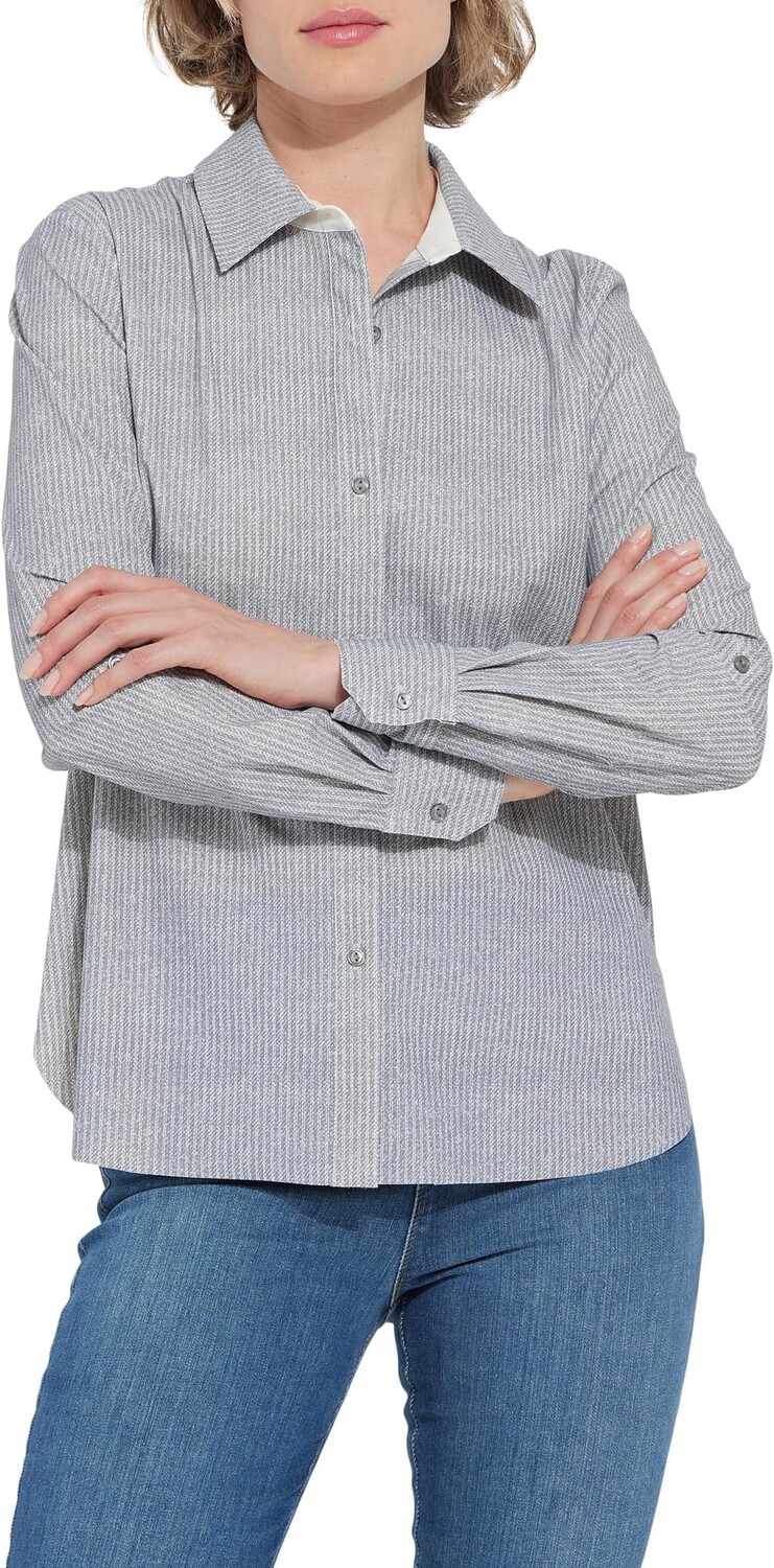 

Рубашка Lysse Roll Tab Connie Printed, цвет French Blue Pinstripe
