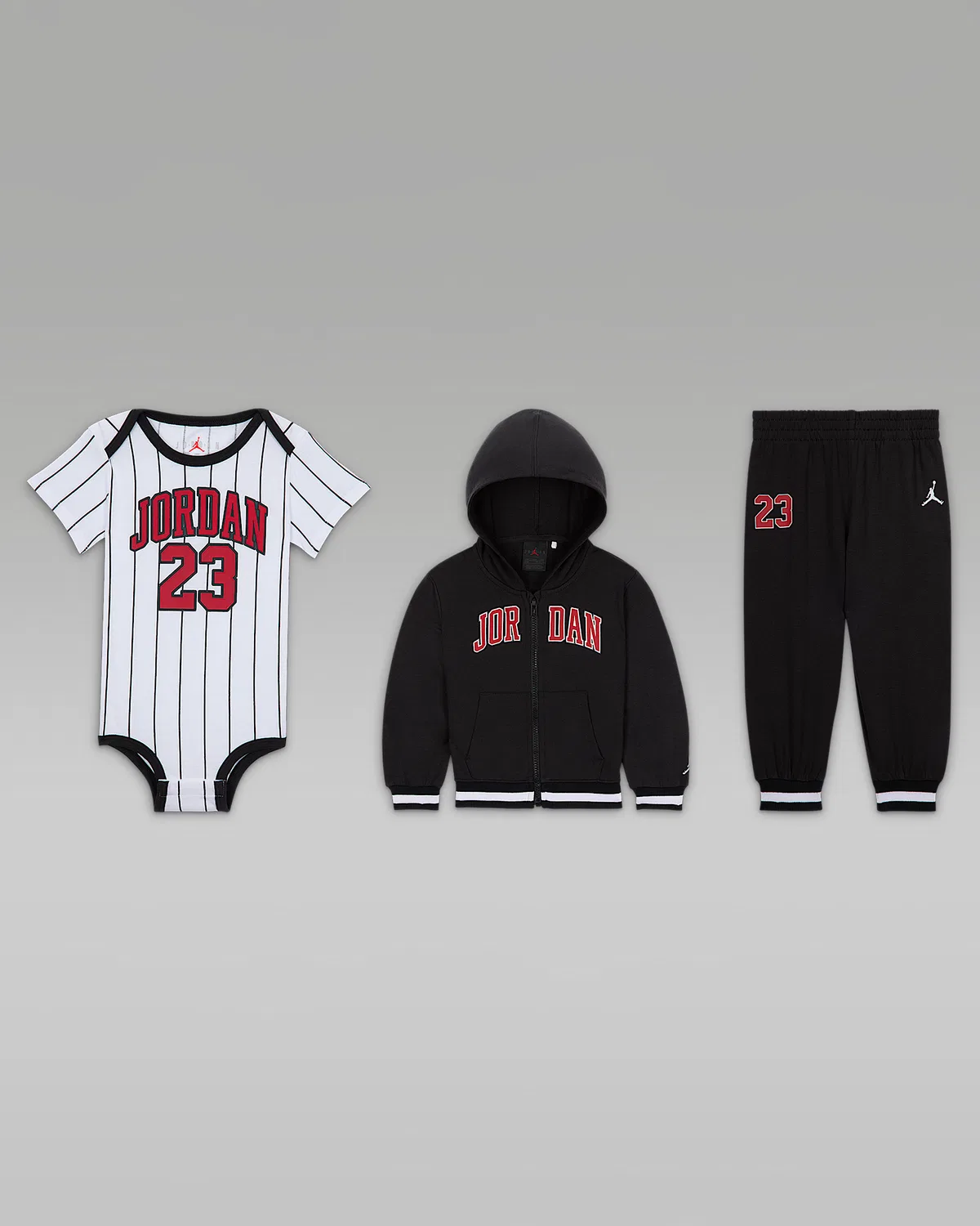Детский (6-12M) 23 Jersey 2-Piece Full-Zip Hoodie Set Jordan, Black