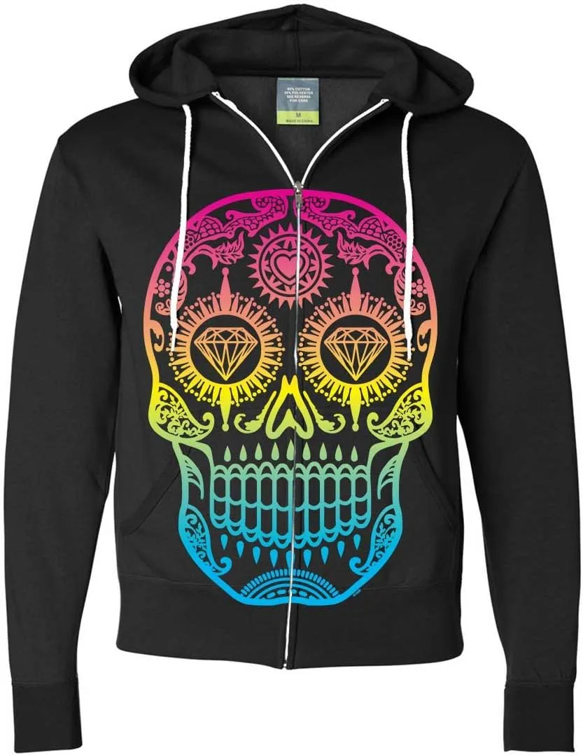 

Толстовка с капюшоном на молнии Neon Diamond Eyes Smiling Sugar Skull Dolphin Shirt Co