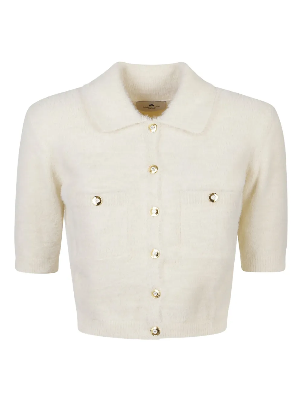 

Кардиган на пуговицах с воротником Elisabetta Franchi, бежевый