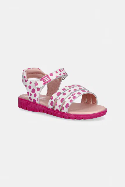 Сандалии кожаные с горошком Agatha Ruiz de la Prada, розовый