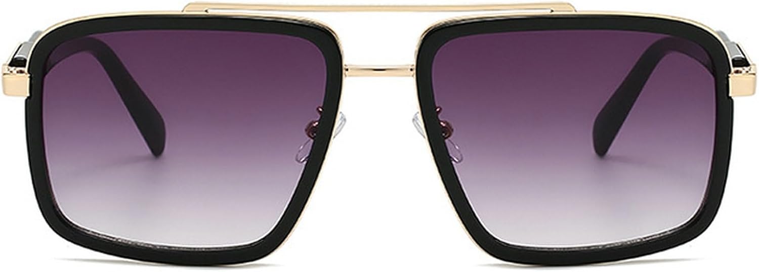 

Большие квадратные солнцезащитные очки для женщин, 2025 год, роскошные винтажные панк-очки с двойным острием, очки-пилот для женщин, модные солнцезащитные очки mincl, Gold Gradient Grey