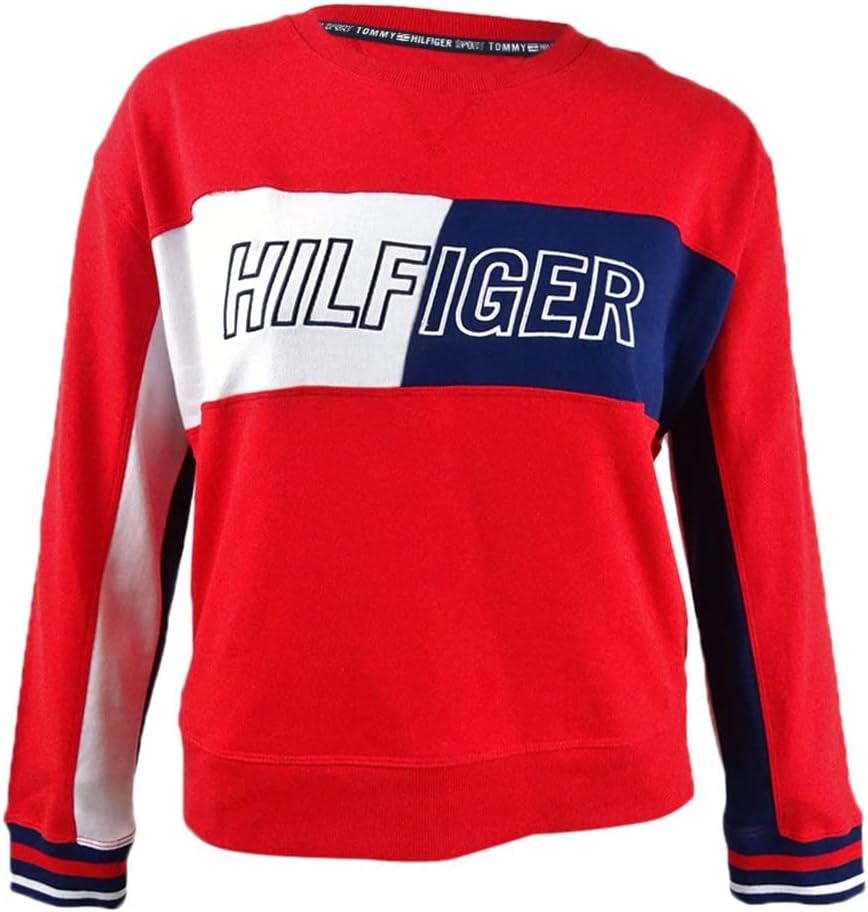 

Женская толстовка Tommy Hilfiger из цветного хлопка и французского трикотажа, Scarlet