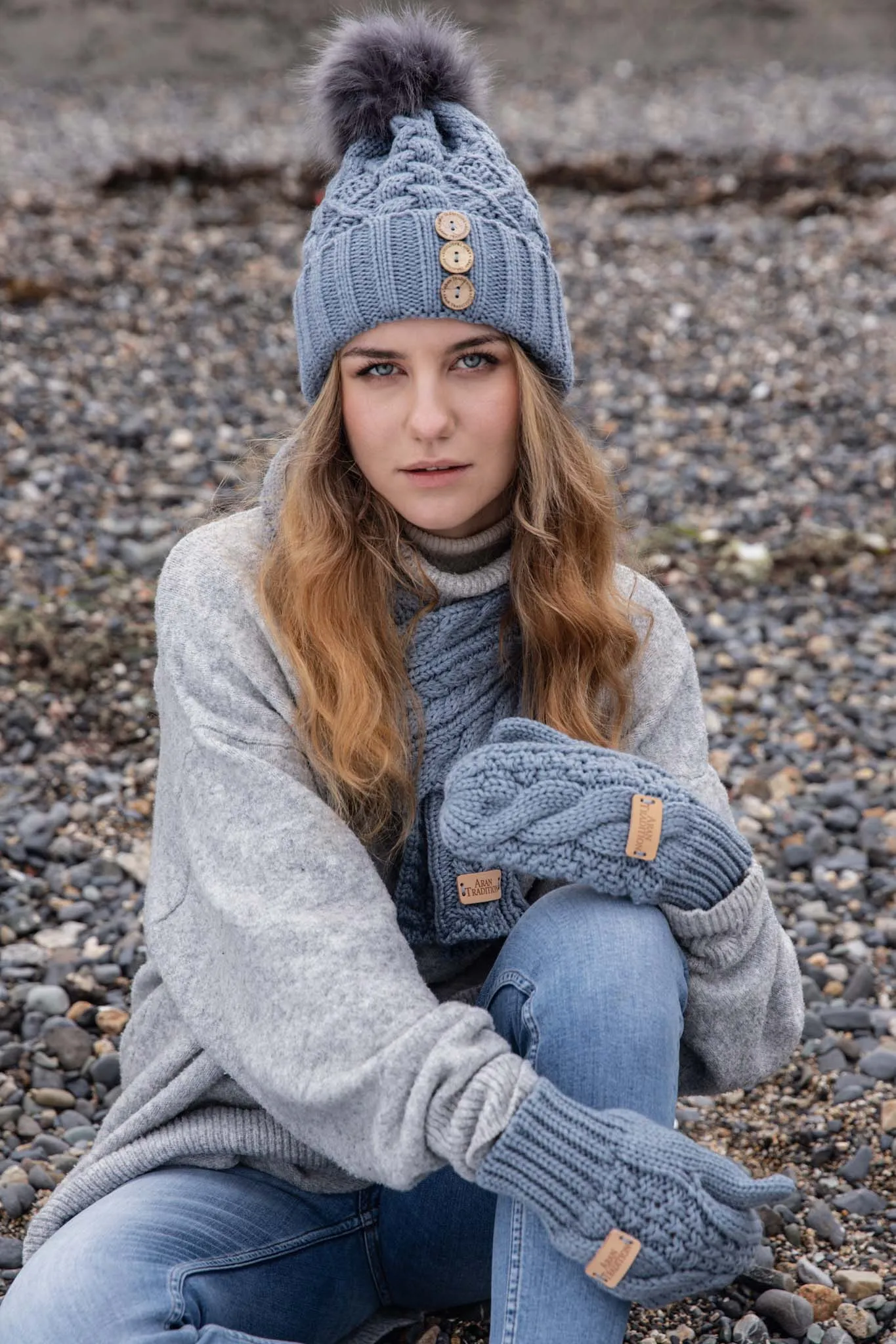 

Шляпа с пуговицами Aran Diamond Aran Traditions, синий