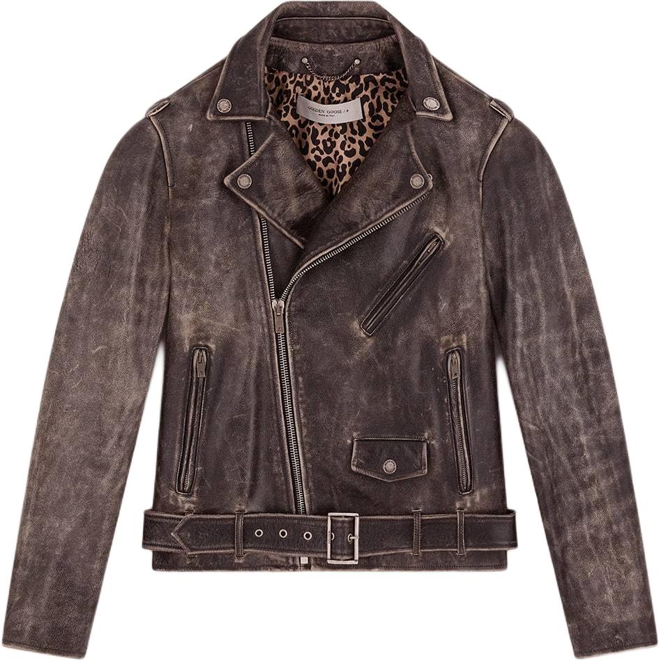 

Golden Goose Кожаная куртка мужская черная