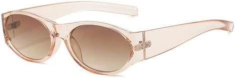 

Ретро овальные солнцезащитные очки для мужчин, модные градиентные очки с защитой от УФ-излучения UV400 для женщин, оранжево-синие солнцезащитные очки MTZJH, Champagne Tea