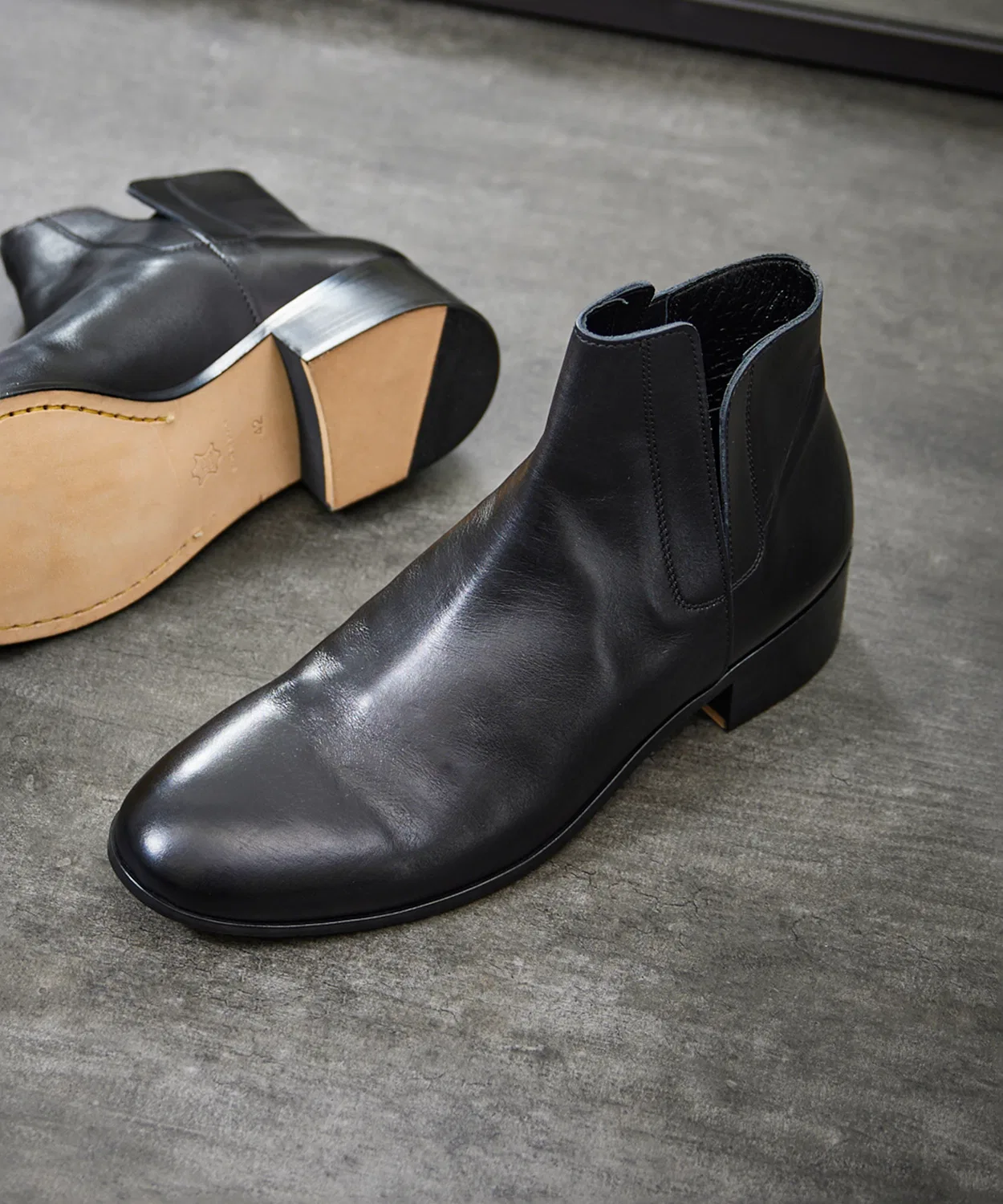Ботинки кожаные PADRONE INNERGORE BOOTS на молнии, черные