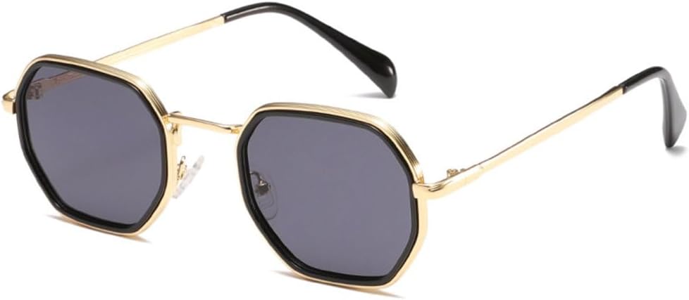 

Ретро винтажные солнцезащитные очки Polygon для женщин, модные солнцезащитные очки в маленькой металлической оправе для мужчин, классические очки с защитой от УФ-излучения UV400 MTZJH, C3