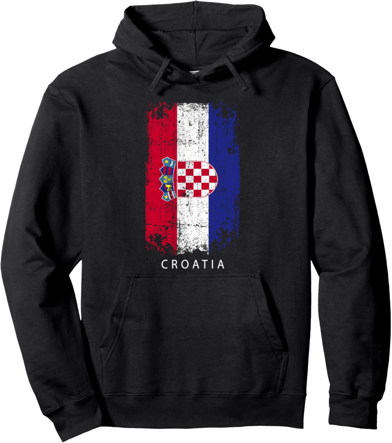 

Худи в хорватском стиле - Худи с флагом Хорватии Croatia Souvenir Design, черный
