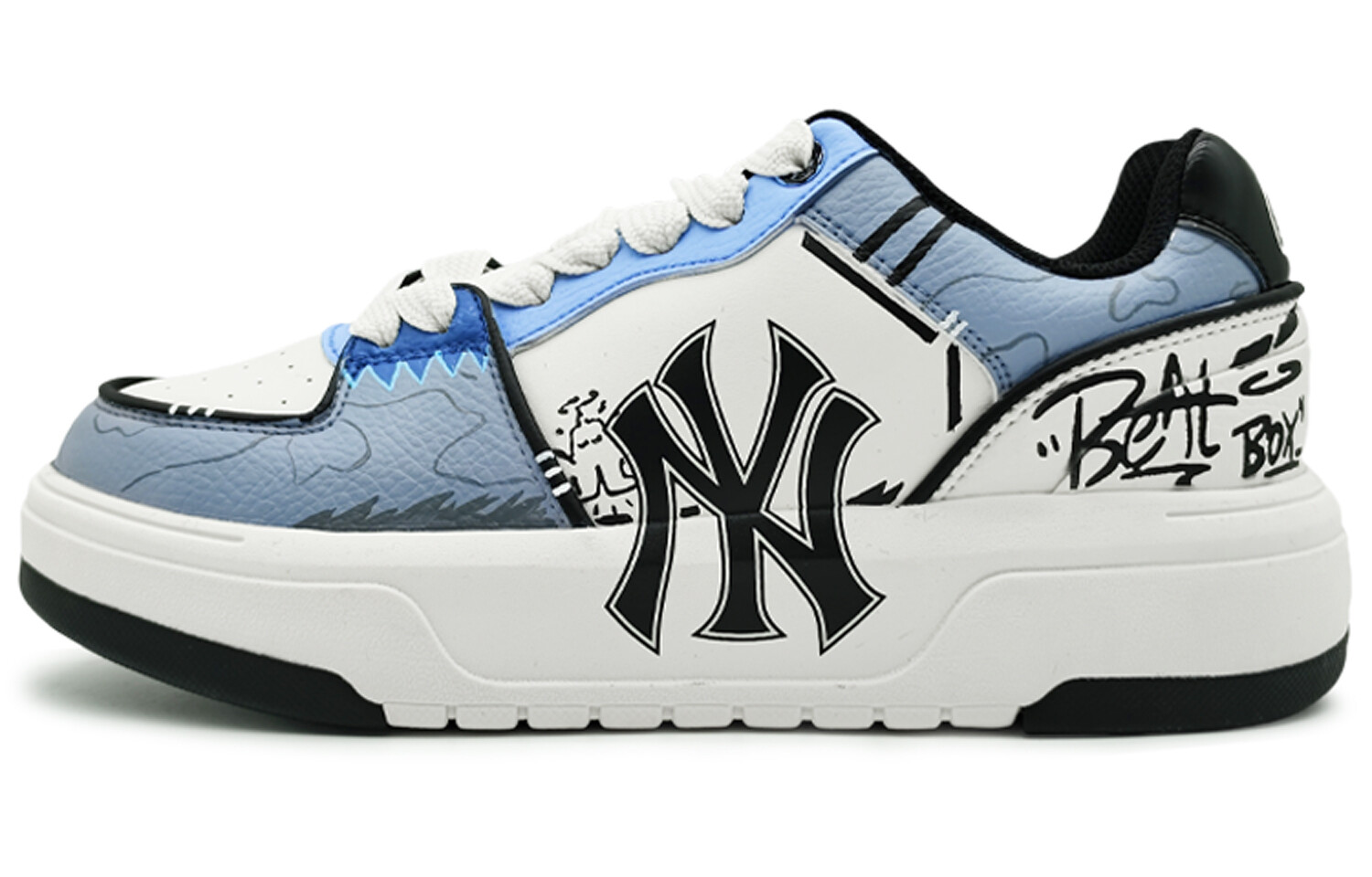 

Кроссовки MLB Chunky Liner Skateboarding Shoes Unisex Low-top Washed Blue, синий