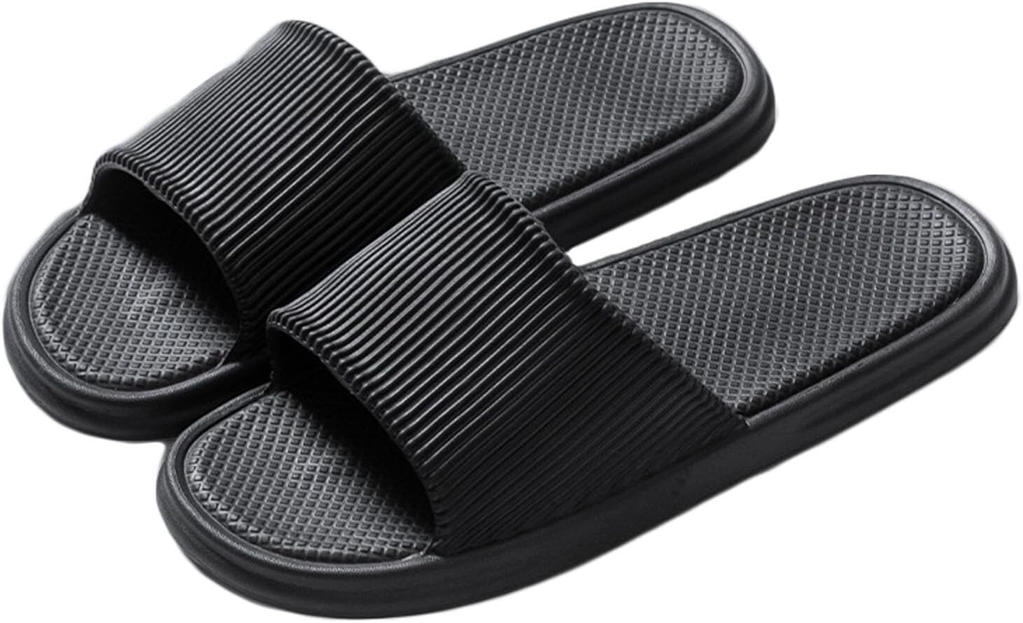 

Домашние шлепанцы JadeRich для женщин и мужчин, противоскользящие, быстро сохнущие, легкие, для дома, ванной, пляжа и спа, черный