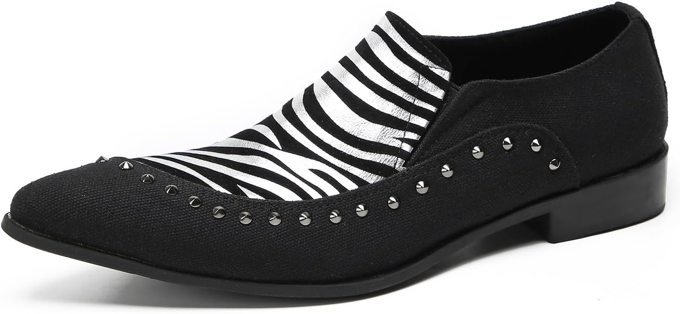 

Мужские лоферы Santimon, слипоны для официального наряда, лоферы-пенни, из натуральной кожи, двухцветные мокасины, бизнес-кэжуал, модные, для свадьбы и вечеринки, туфли для певца и смокинга, черный/серебристый