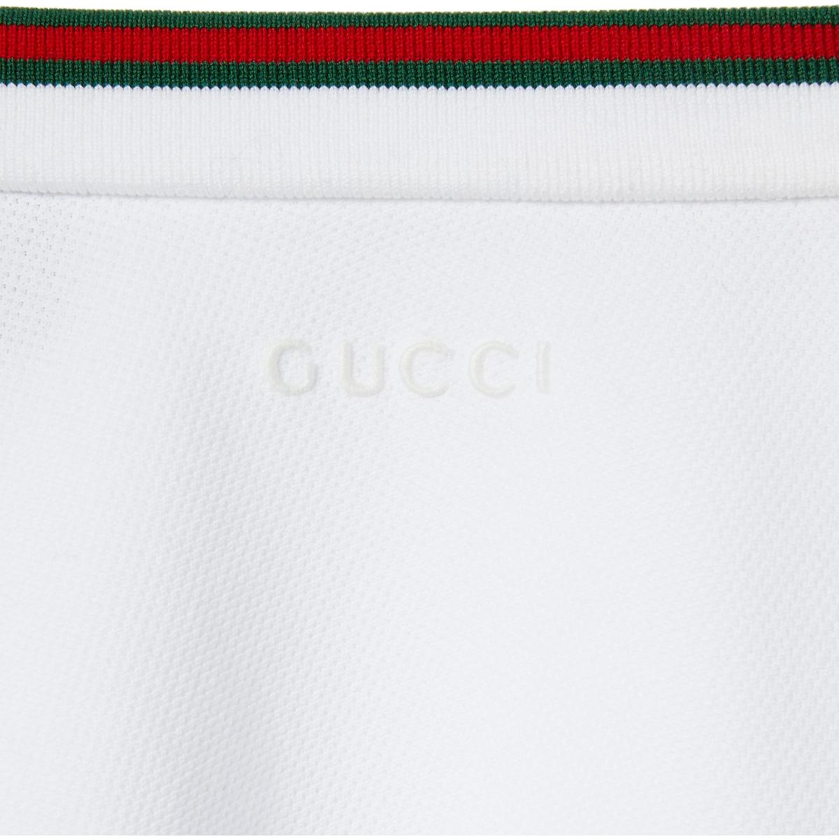 Юбка хлопковая пике Gucci с кантом web, классическая, белая — фото 4