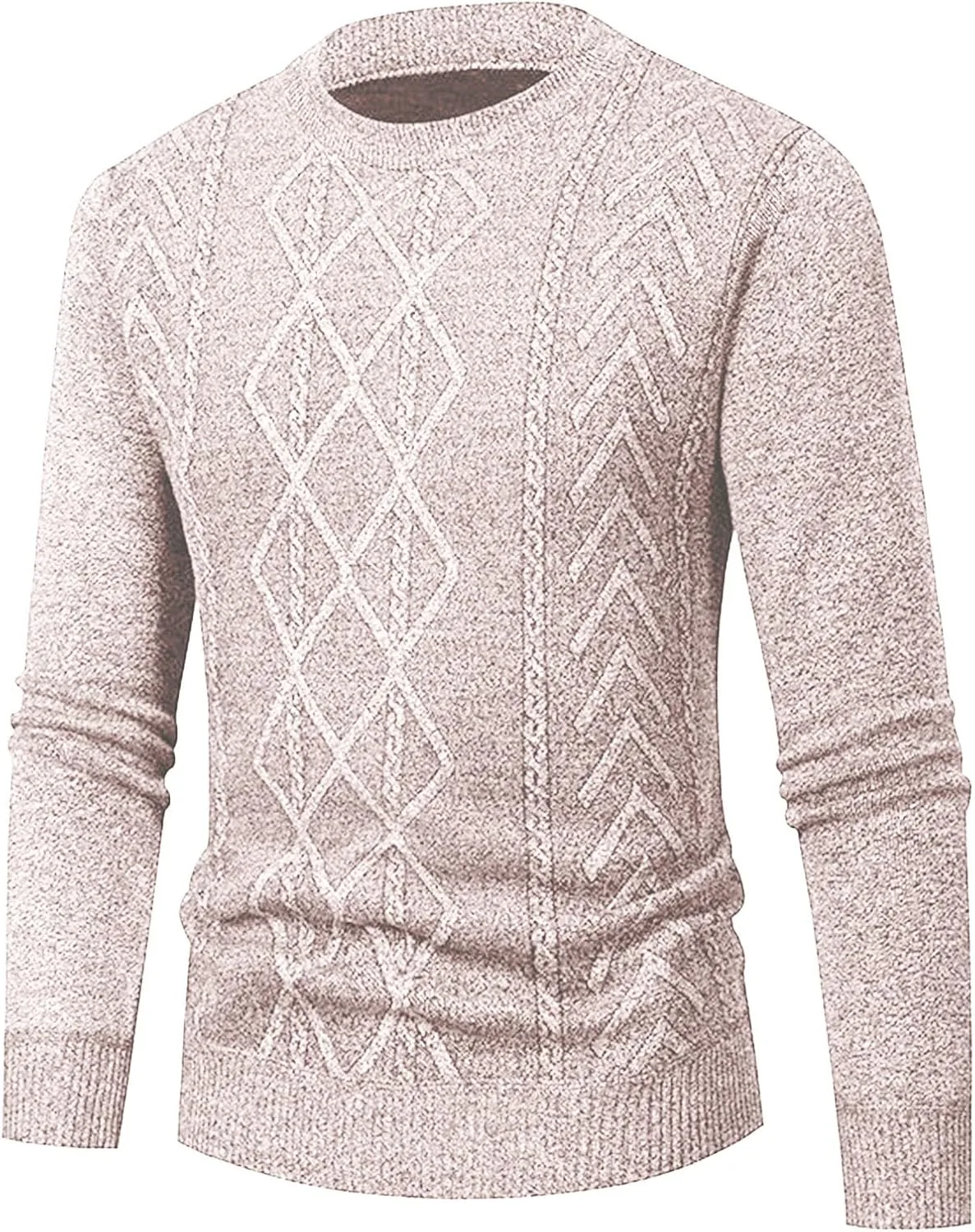 

Мужской свитер с круглым вырезом и длинными рукавами slim fit