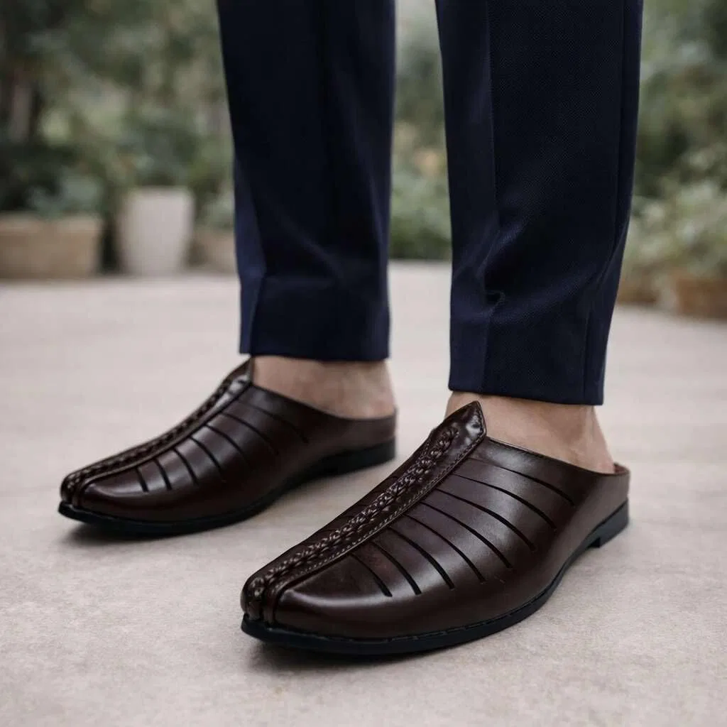 Мокасины кожаные Shoe Bazar Punjabi Jutti, коричневый — фото 2