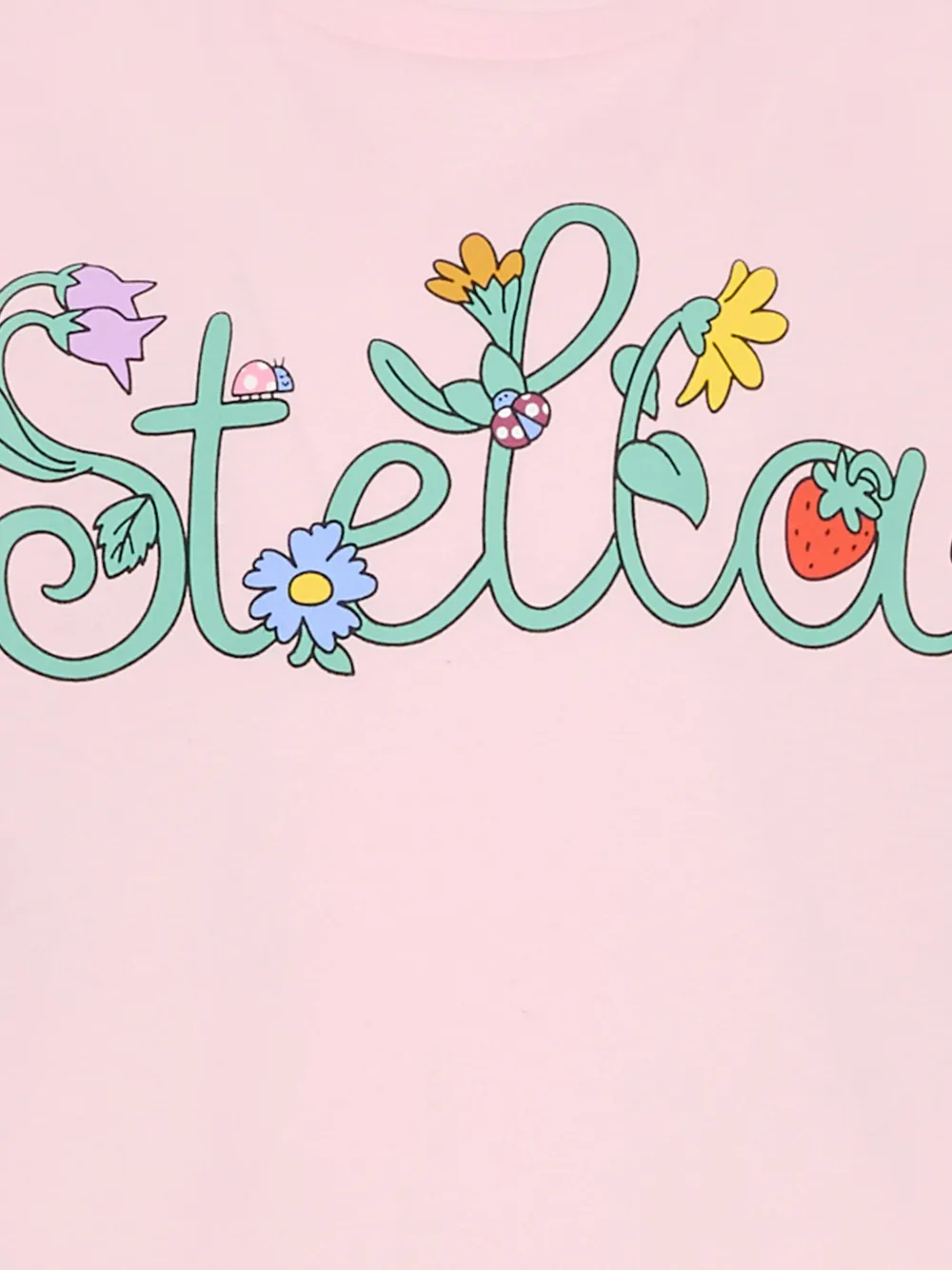 Футболка с короткими рукавами и цветочным принтом Stella Mccartney Kids, розовый — фото 3