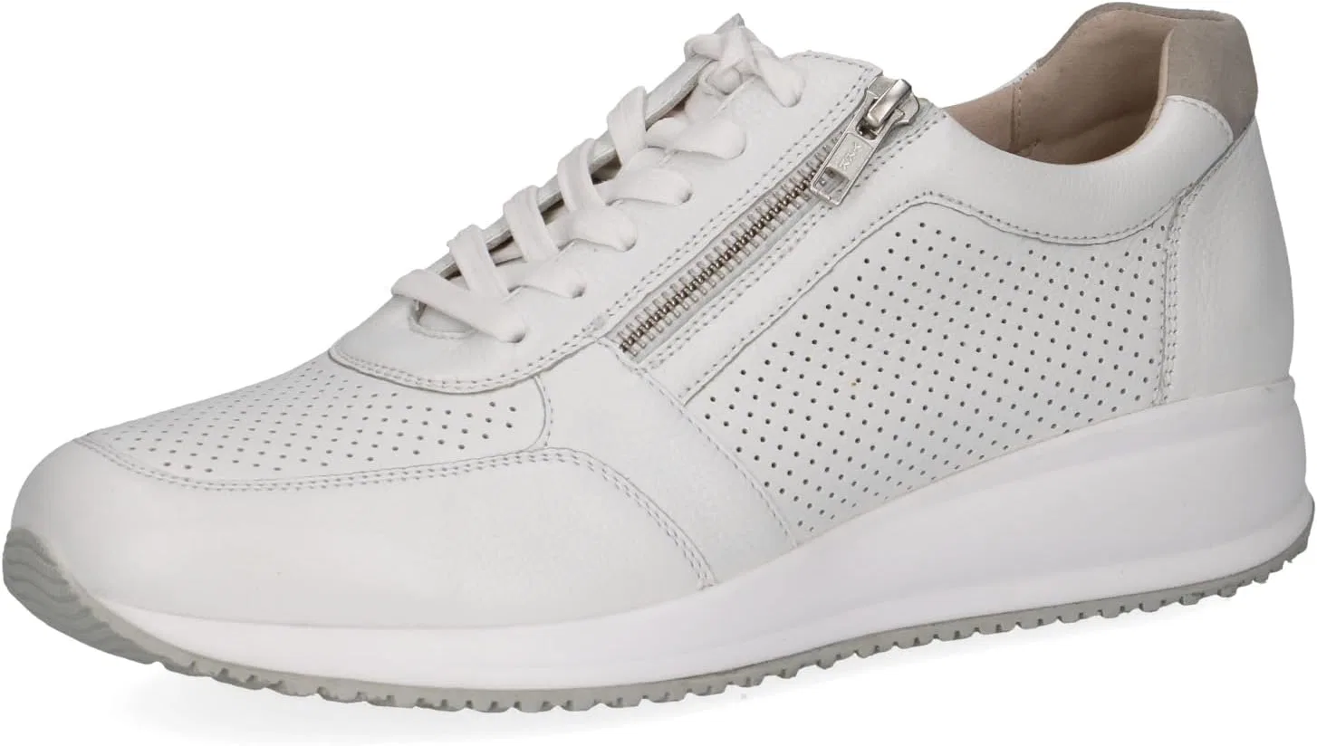 Кроссовки CAPRICE Herren Schnürschuhe aus Leder Sportlich, White Comb