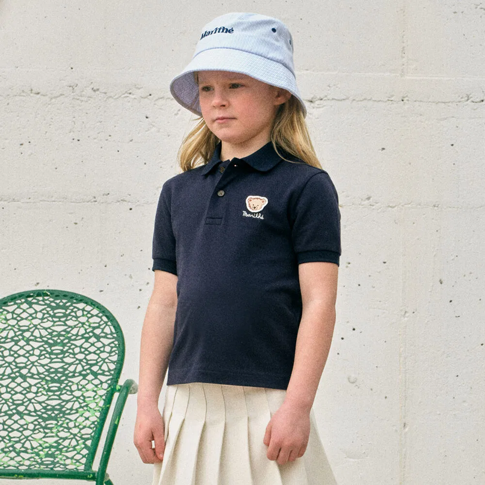 Детская синяя футболка поло Enfant PK Collar от Marithé Kids