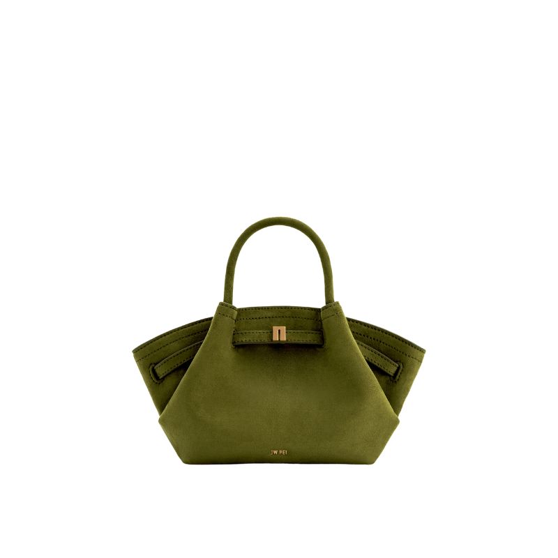 

JW PEI Миниатюрная плиссированная сумка-тоут с застежкой, Olive Green
