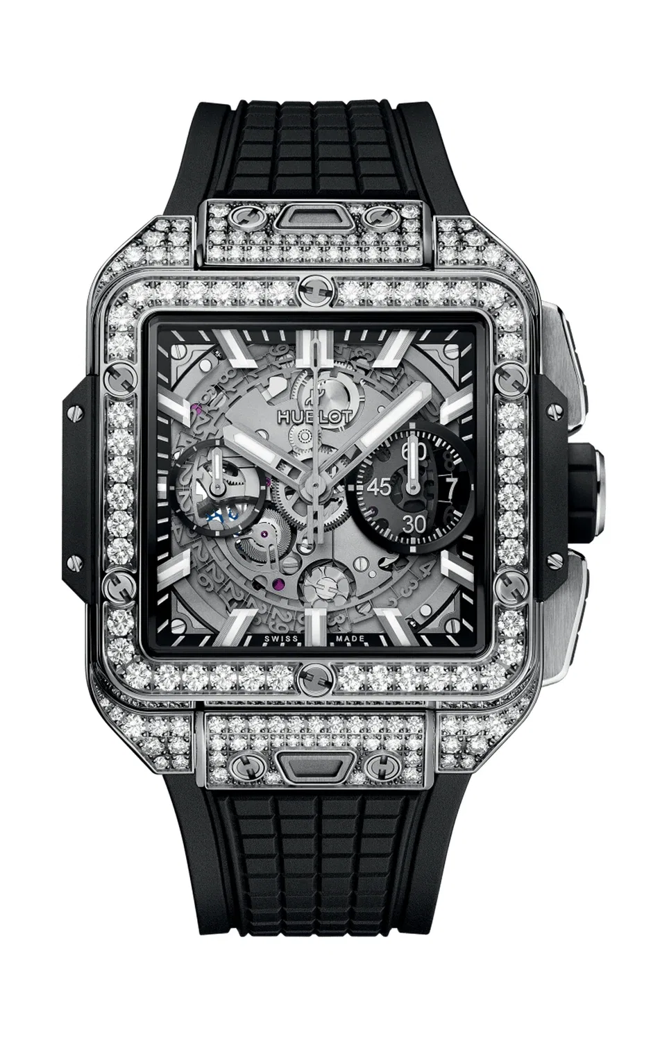 Square Bang Unico Титан Паве 42 мм - 821.NX.0170.RX.1604 HUBLOT, золотой