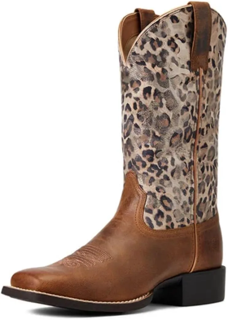 

Мужские вестерн-ботинки ARIAT Heritage Roper, коричневый/металлик леопардовый принт